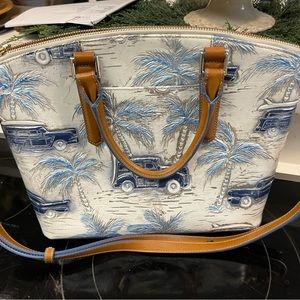 Brahmin Cope Cabana with tan leather strap in great condition.